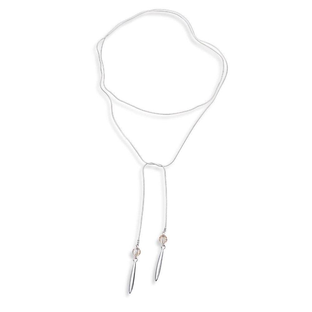 Rope Style Necklace with Swarovski Crystal Sterling Silver Filled – Last One